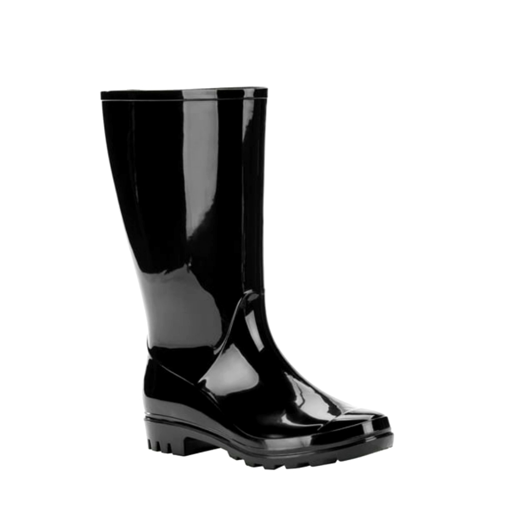 NWT Time and Tru Women's Black Rubber Rain Boots